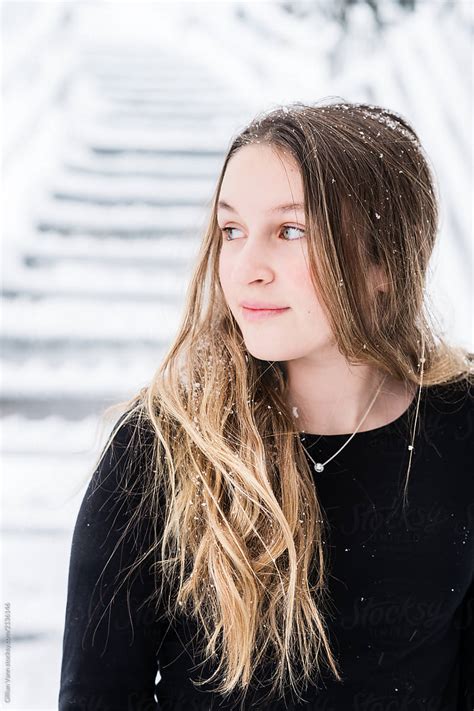 Teen Girl With Snow In Her Hair By Gillian Vann Hair Winter