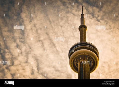Cn Tower And Cloudy Sky Stock Photo Alamy