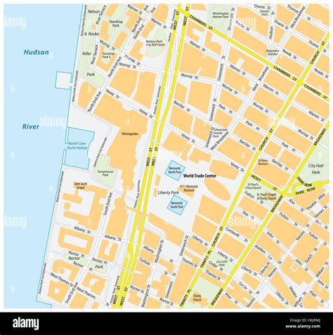 Karte Der Innenstadt Von Manhattan World Trade Center New York City
