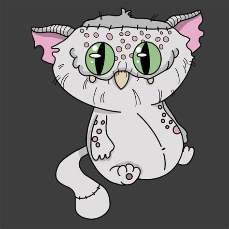 Premium Vector Cute Scary Cat Zombie Halloween Illustrationin Dark