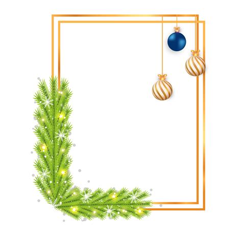 Christmas Realistic Frame Png Image With Decorative Balls And Pine