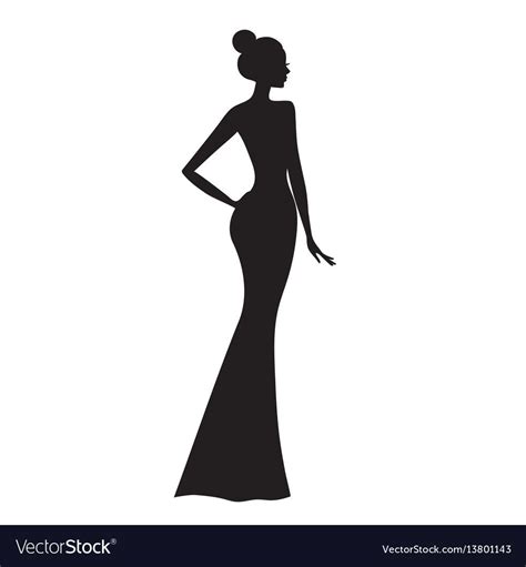 Fashion Model Silhouette Of Beautiful Woman Vector Illustration