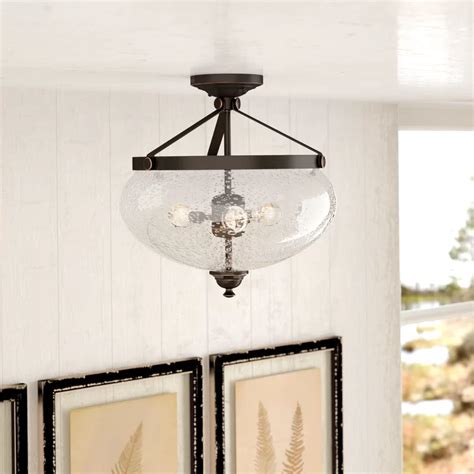 Harborcreek 3 - Light 15.5" Lantern Urn Semi Flush Mount ...