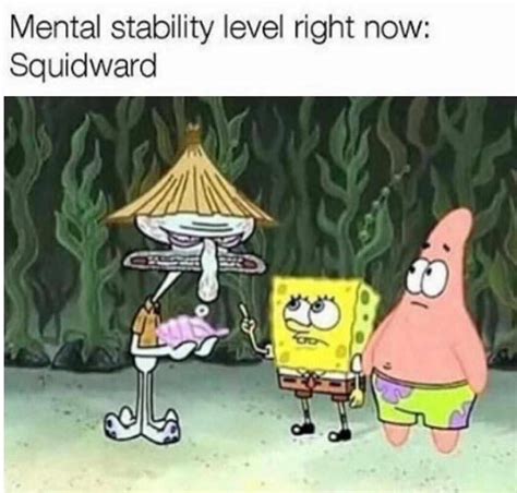 Meme Squidward Kena Mental