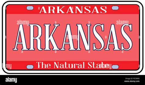 Arkansas State License Plate In The Colors Of The State Flag With