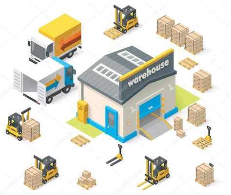 Vector Isometric Warehouse Stock Vector Image By ©tele52 69536213