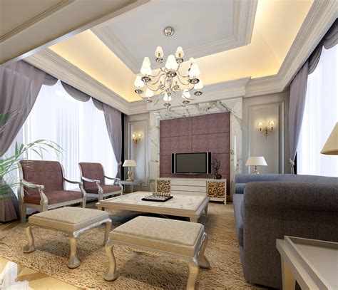 Posh Living Room With Balcony 3d Model Max