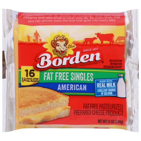 Save On Borden American Cheese Product Fat Free Singles 16 Ct Order