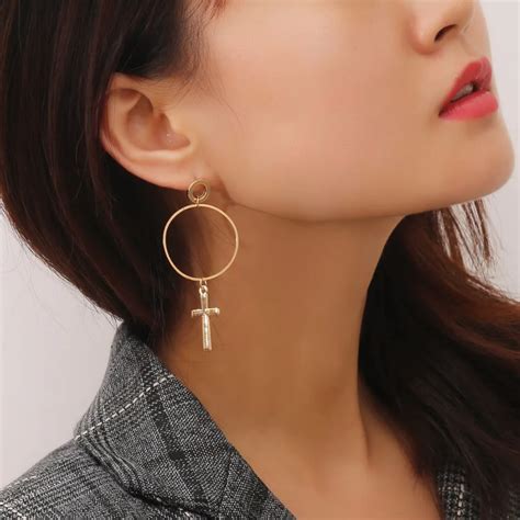 UAM Sweet Minimalist Korean Style Fashion Jewelry Siver Gold Cross