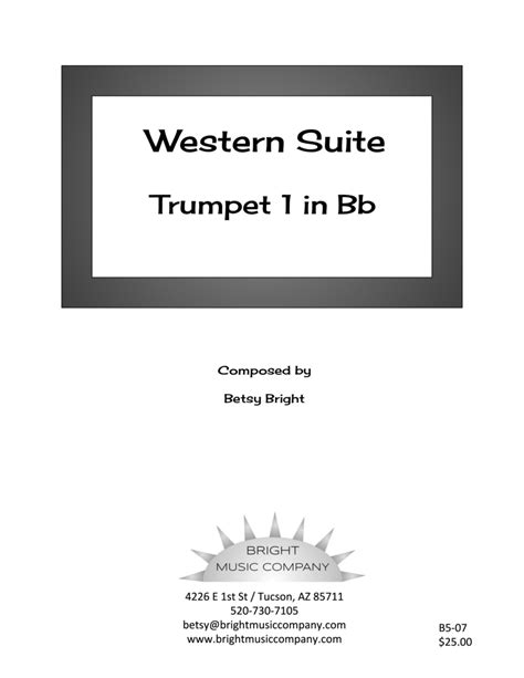 Western Suite Brass Quintet Partituras Betsy Bright Conjunto Viento Metal