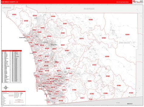 San Diego County Zip Code Map Coastal Otto Maps Images