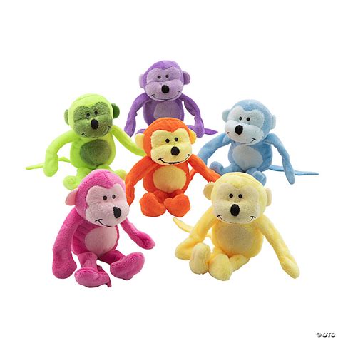 Neon Stuffed Monkeys 12 Pc Oriental Trading