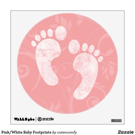 Pinkwhite Baby Footprints Wall Decal Custom Wall Decal
