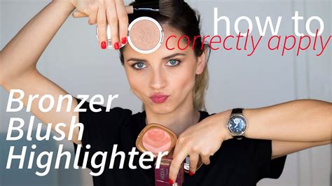 How To Correctly Apply Bronzer Blush And Highlighter Mila Youtube