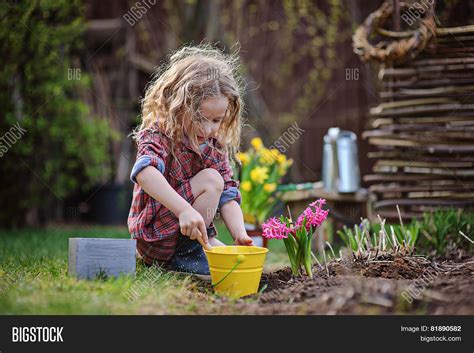 Child Girl Planting Image And Photo Free Trial Bigstock