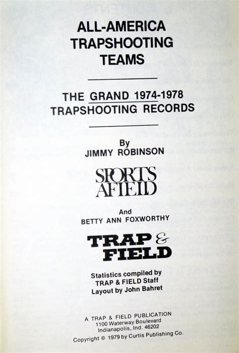 All American Trapshooting Teams The Grand 1947 1978 Trapshooting Records Jimmy Robinson