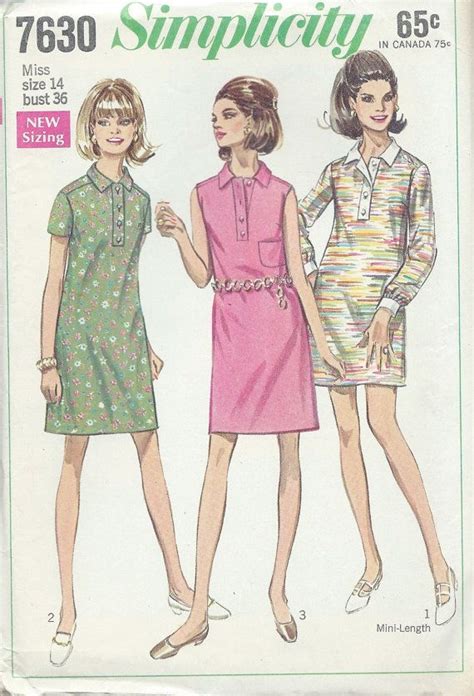 Uncut Vintage 1960s Dress Pattern Simplicity 7630 Etsy Simplicity