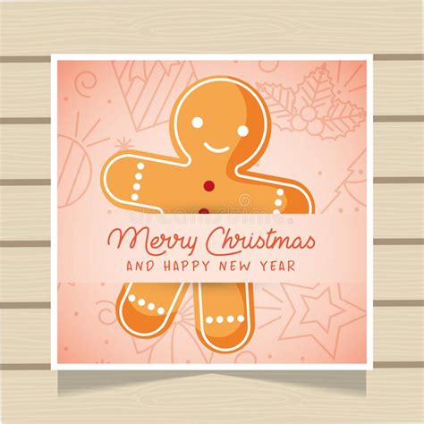 Christmas Card With Gingerbread Vector Stock Vector Illustration Of Card Baked 163787645