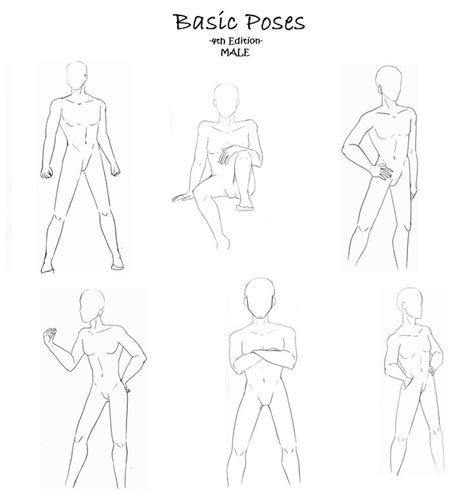 Basic Poses 4 Male By Darkflower8923 On Deviantart Drawing Poses