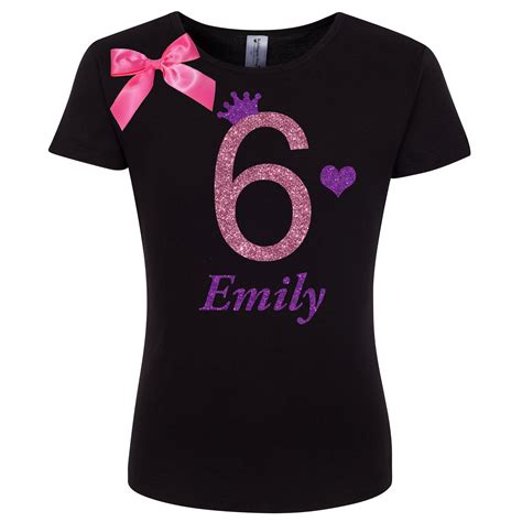 6th Birthday Shirt Girl 6 Year Old Birthday Girl Shirt Sixth Etsy