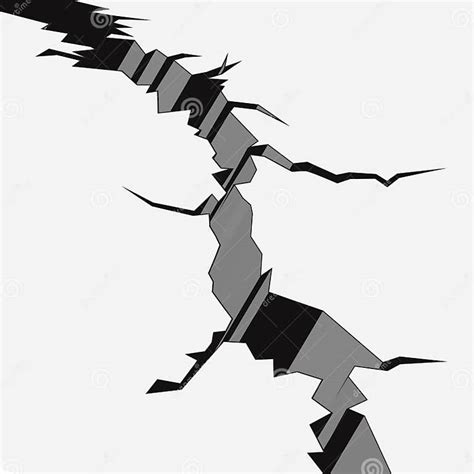 Ground Cracks Earthquake Crack Hole Effect And Cracked Surface Stock