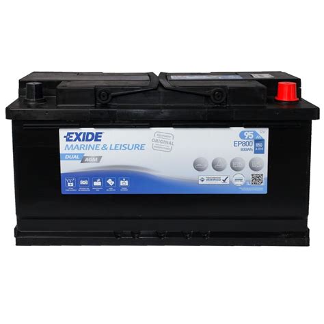 Exide Ep800 Marine And Leisure Battery 95ah Sealed Agm Soluzione