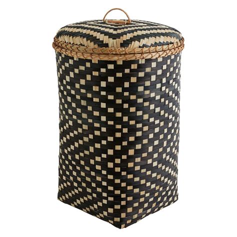 Shop wayfair for all the best black hampers & laundry baskets. IDAHO Small black and neutral bamboo laundry basket with ...