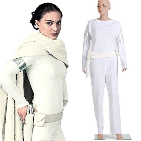 Cosplaydiy Womens Dress Star Wars Movie Padme White Outfit Cosplay