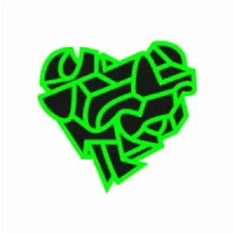 Neon Green Abstract Heart 