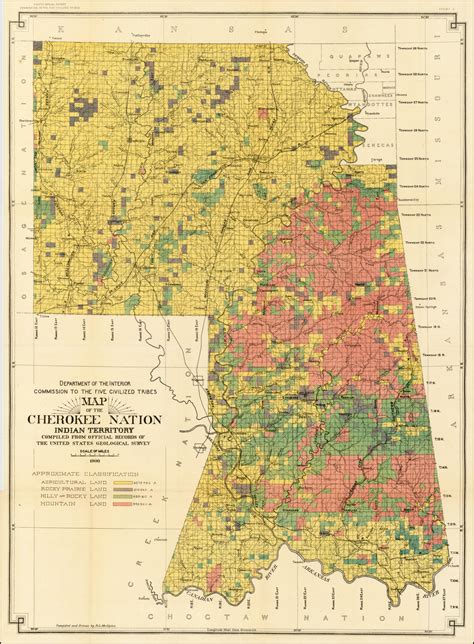 Map Of The Cherokee Nation Indian Territory 1900 Barry Lawrence