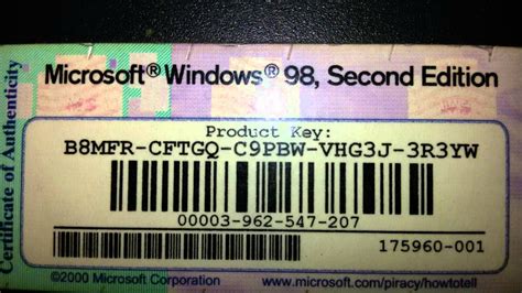 Windows 98 Second Edition Key Youtube