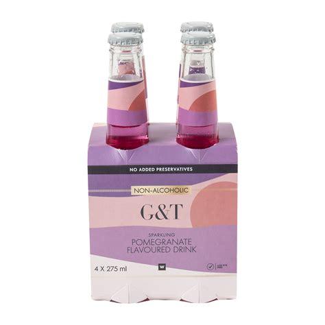 Sparkling Non Alcoholic Pomegranate Flavoured Gin And Tonic Mocktail 4 X 275 Ml Za