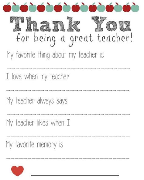 Thank You Teacher Free Printable Teacher Appreciation Notes Teacher