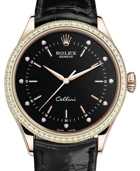We did not find results for: Rolex Cellini Time Rose Gold Black Diamond Dial Diamond Bezel Black Leather Bracelet 50705RBR ...