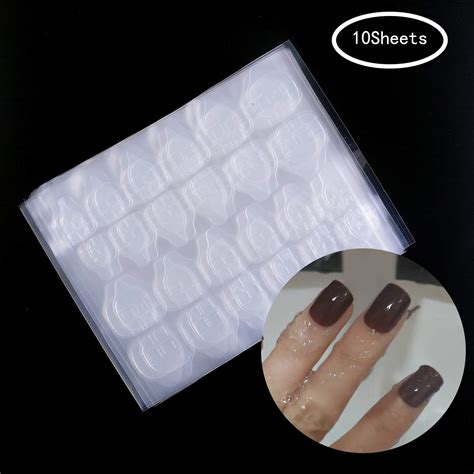 Laza 240pcs Breathable Adhesive Tabs Fake Nail Glue Sticker 10 Sheets
