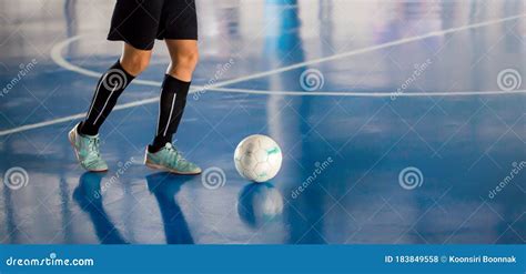 Futsal Player Control The Ball For Shoot To Goal Stock Photo Image Of