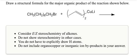Oneclass Draw A Structural Formula For The Major Organic Product Of