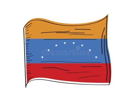 Flag Of Venezuela On A Banner Stock Vector Illustration Of Vector