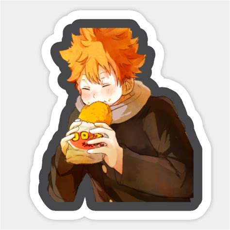 Hinata Eating Haikyuu Sticker Teepublic