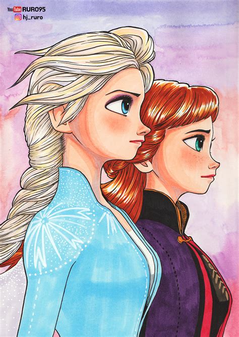 Elsa And Anna Fanart By Ruro95 On Deviantart Disney Frozen Elsa Art