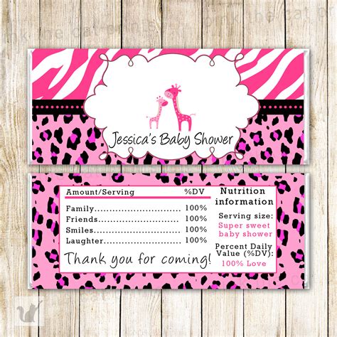 They've become tradition to do when a loved one is expecting a baby. Pink Giraffe Candy Bar Wrapper Giraffe Baby Shower Candy Bar