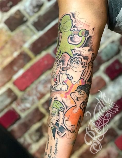 90s Cartoon Characters Tattoo Done By Rokmaticink Rok Rokmatic