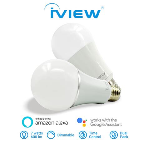 Iview Isb600 2 7w 600lm Multi Color Led Wi Fi Smart Bulb Dual Pack