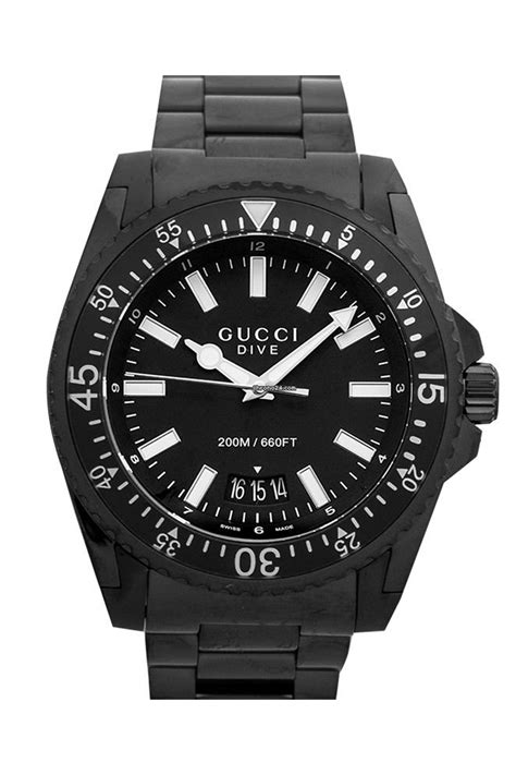 Gucci Ya136205 Black Dial Stainless Steel Strap Watch For Men