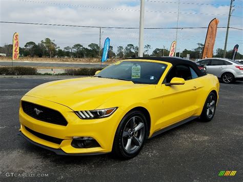 2016 Triple Yellow Tricoat Ford Mustang V6 Convertible 124928884 Photo