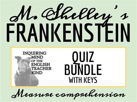 Frankenstein By Mary Shelley Quiz Bundle With Answer Keys Teaching