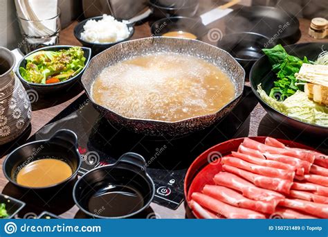 Hot Pot For Japanese Shabu Shabu And Sukiyaki Stock Image Image Of
