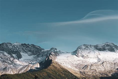 Hd Wallpaper Mountain Peak Altitude Clouds Cold Daylight Frozen