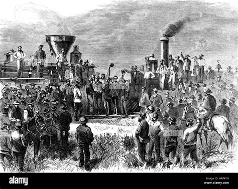 Completion Of Transcontinental Railroad 1869 Stock Photo Royalty Free