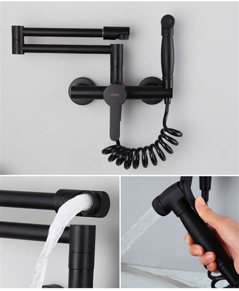 Wall mount kitchen sink faucets from alibaba.com to create an ergonomic design in your space decor. Black Wall mounted brass kitchen sink faucet ...